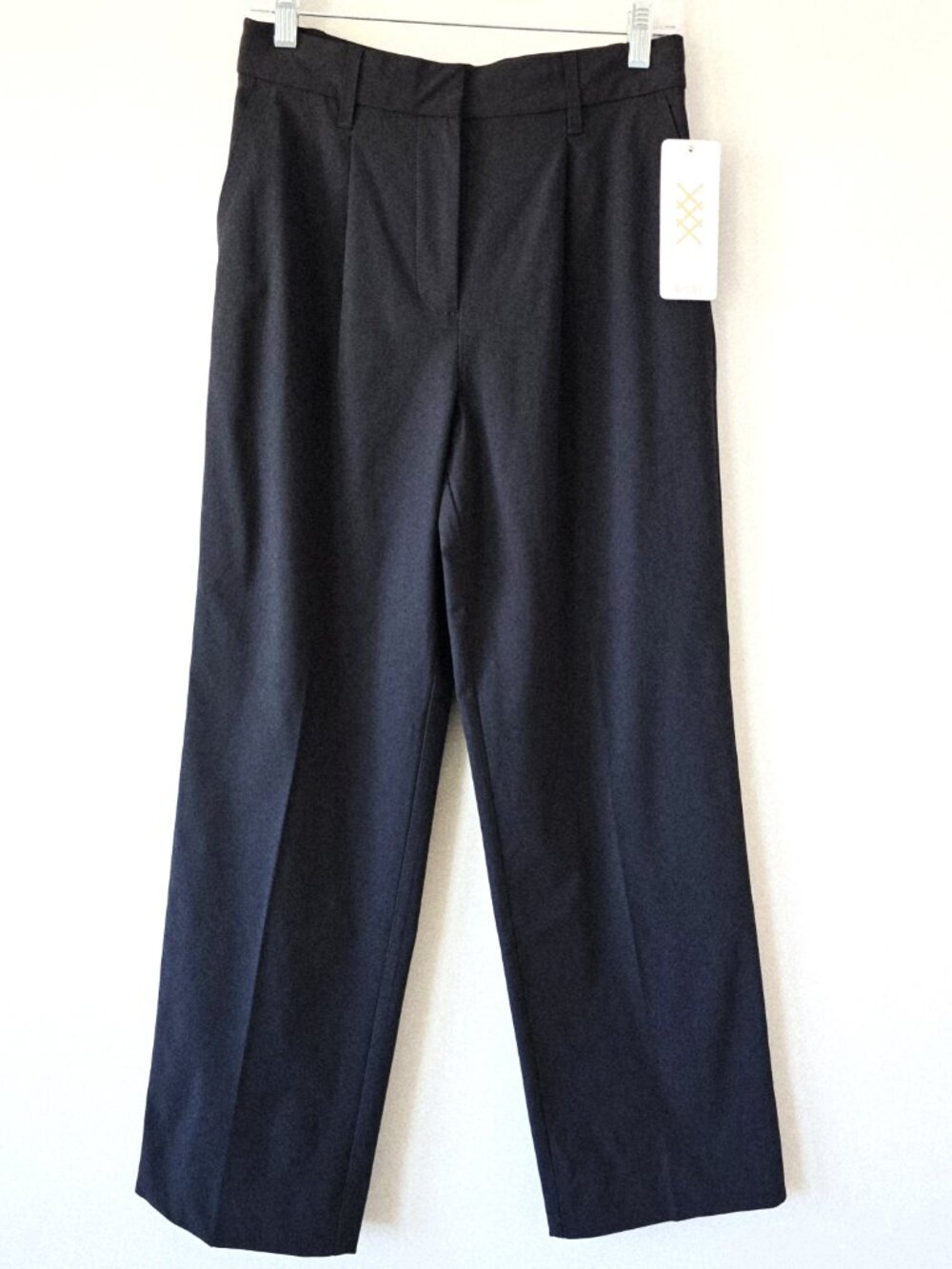 Rhone Commuter Wide Leg Pleated Pants 6 Black NWT